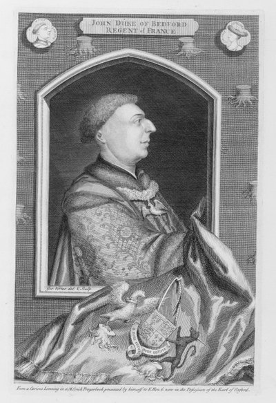 John of Lancaster, Duke of Bedford after a portrait in a prayerbook by George Vertue